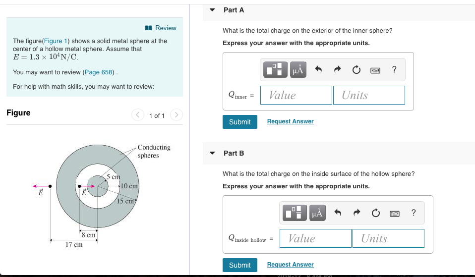 Solved Part A Review What is the total charge on the | Chegg.com