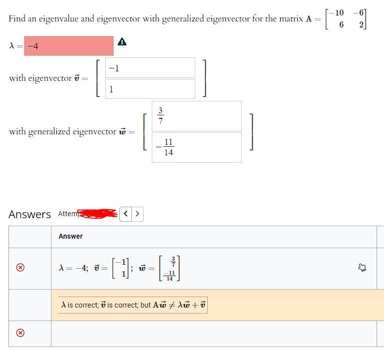 Solved Find an eigenvalue and eigenvector with generalized | Chegg.com