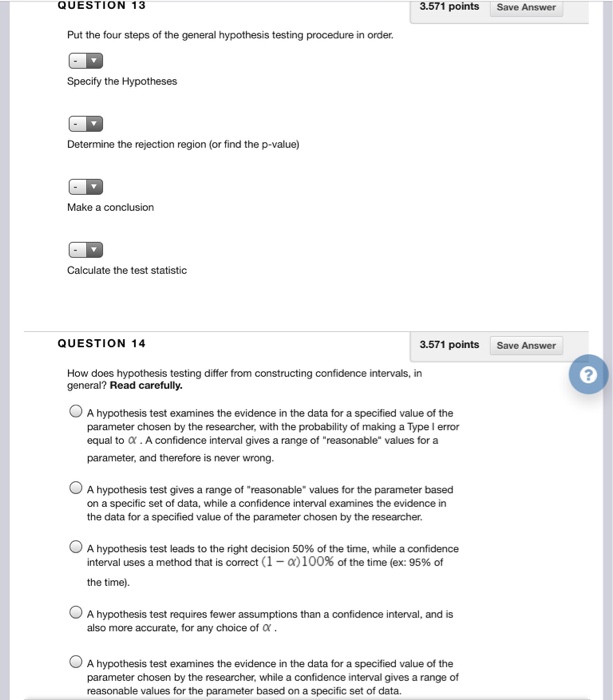 Solved QUESTION 13 3.571 points Save Answer Put the four | Chegg.com