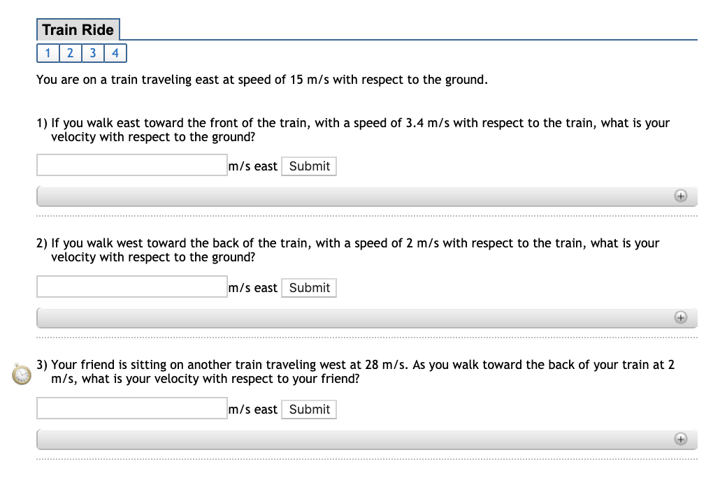 Solved Train Ride 1 2 3 4 You are on a train traveling east | Chegg.com