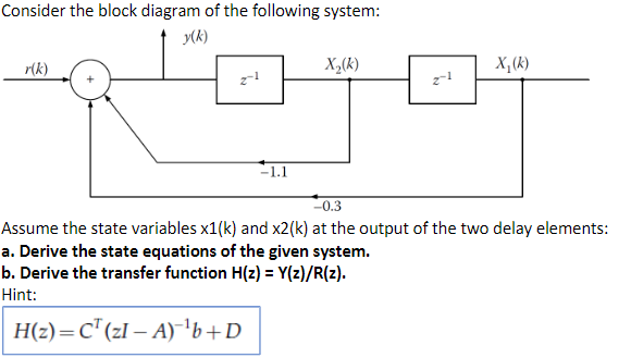 Solved Consider The Block Diagram Of The Following System: | Chegg.com