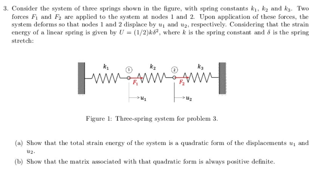 Solved 3. Consider The System Of Three Springs Shown In The | Chegg.com