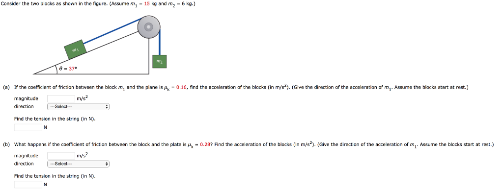 Solved Consider the two blocks as shown in the figure. | Chegg.com