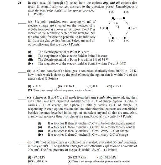 Solved 3 Inc 1 Oc In Each Case A Through F Select Chegg Com