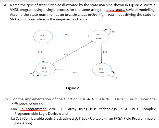 a. Name the type of state machine illustrated by the | Chegg.com