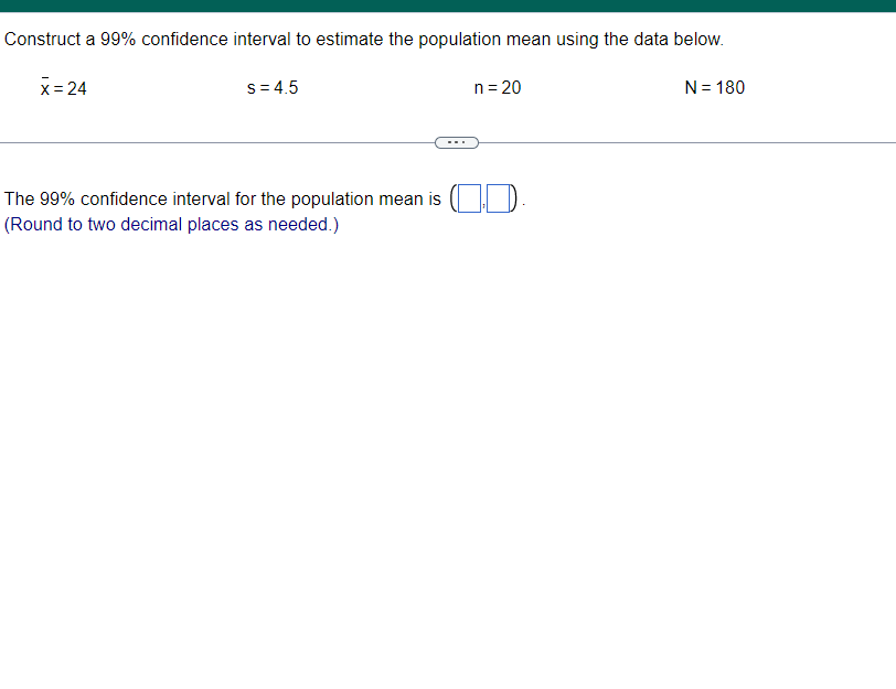 Solved Construct a 99% confidence interval to estimate the | Chegg.com
