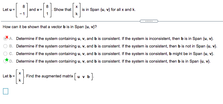 Solved List five vectors in Span{V1, V2]. Do not make a | Chegg.com
