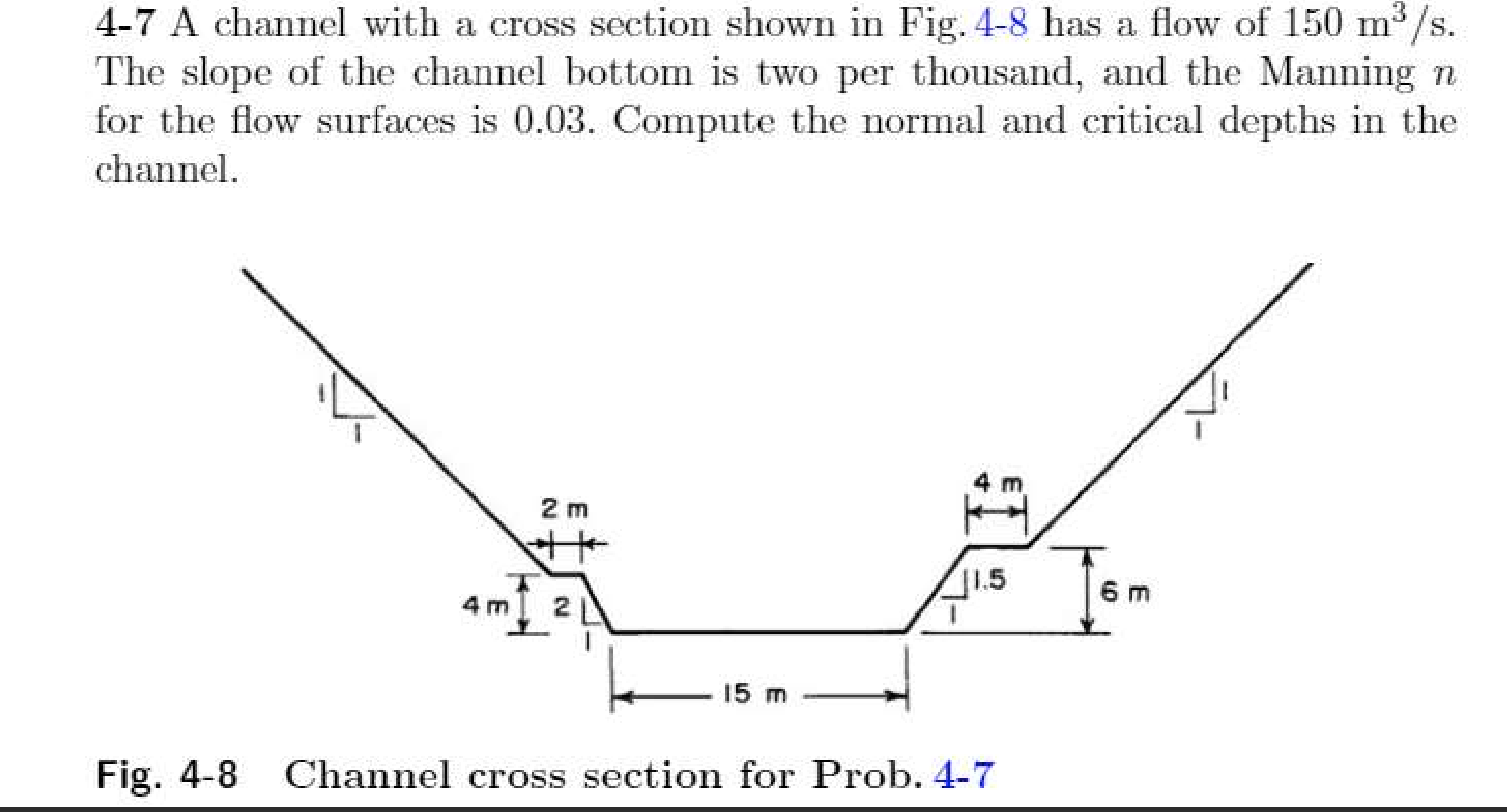 Solved 47 A channel with a cross section shown in Fig. 4−8