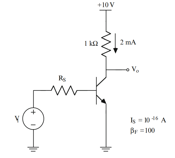 Solved The circuit shown has a finite source resistance Rs. | Chegg.com