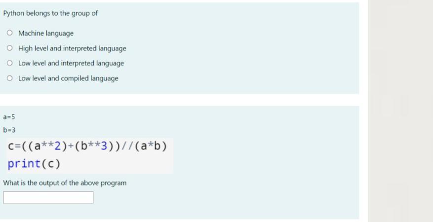 Solved Python belongs to the group of Machine language High | Chegg.com