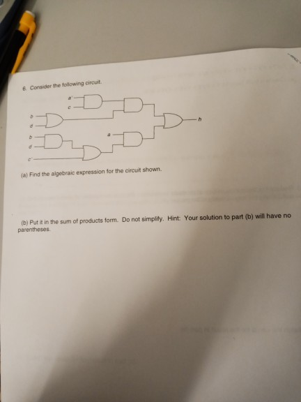 Solved 6 Consider The Following Circuit (a) Find The | Chegg.com