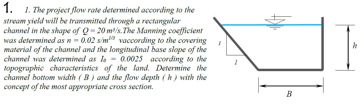 Solved 1 1. 1. The project flow rate determined according to | Chegg.com