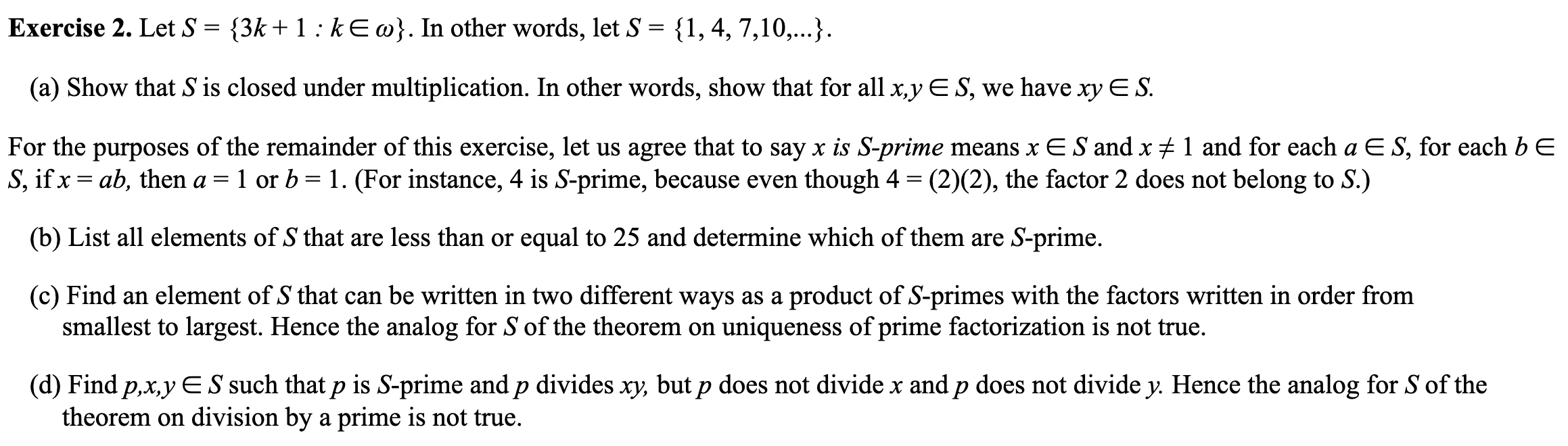 Solved Exercise 2 Let S 3k 1 Keo In Other Words Le Chegg Com