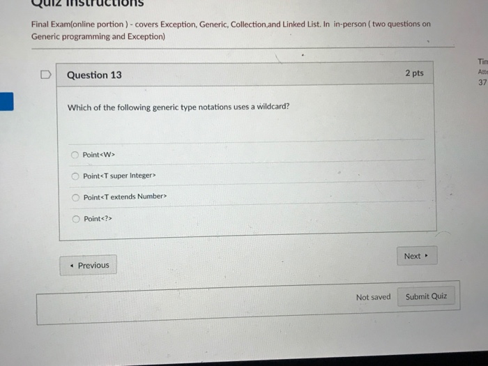 Solved Generic programming and Exception) D Question 8 2 pts | Chegg.com