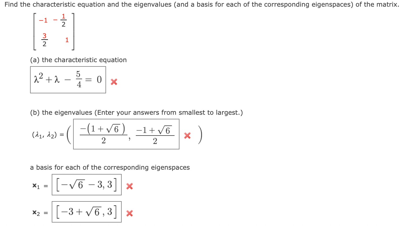 Solved ind the characteristic equation and the eigenvalues | Chegg.com