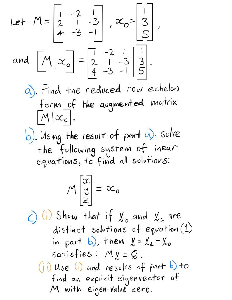 Solved Linear Algebra Augmented Matrices Systems Of