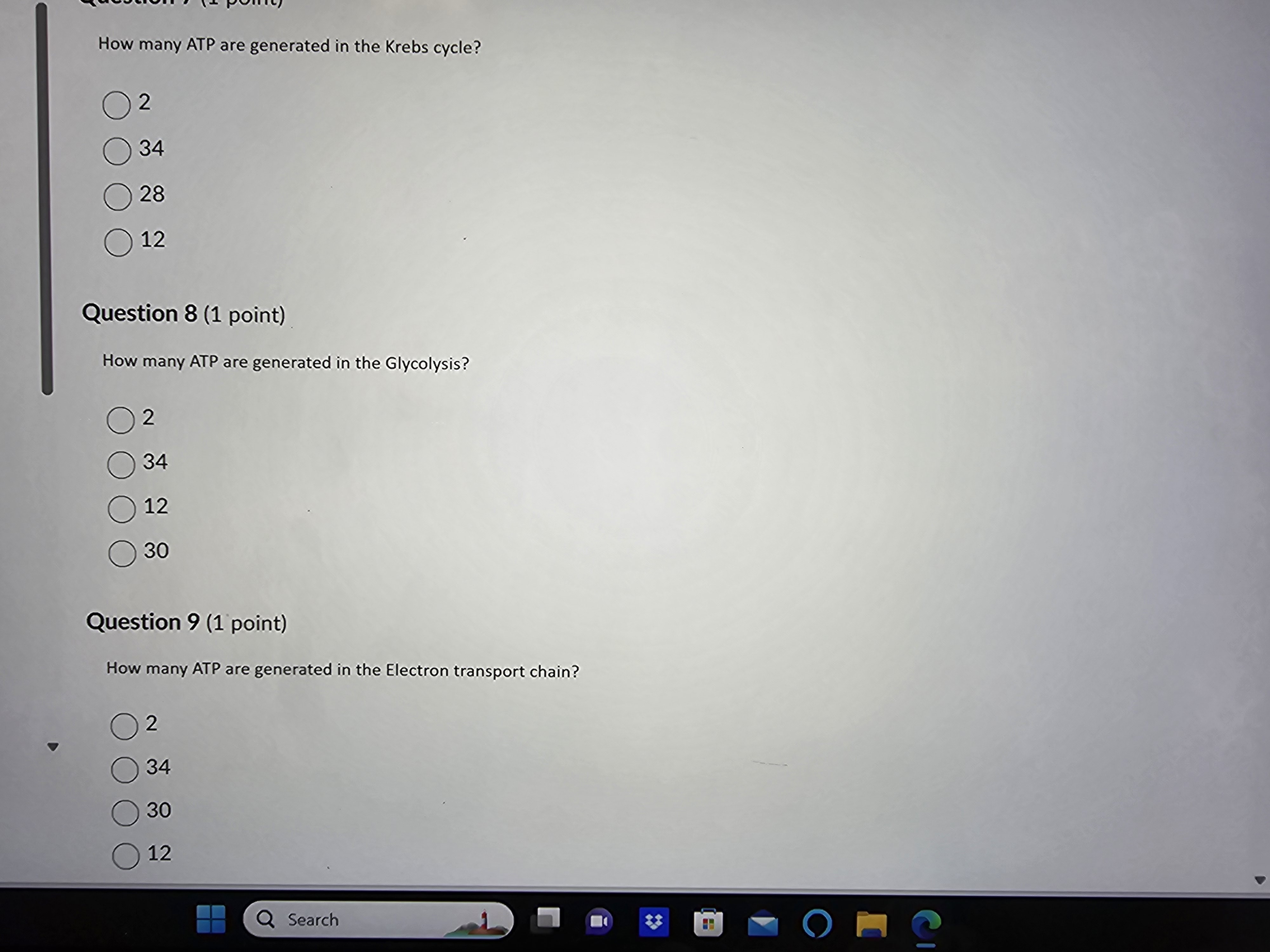 Solved How many ATP are generated in the Krebs cycle? 2 34
