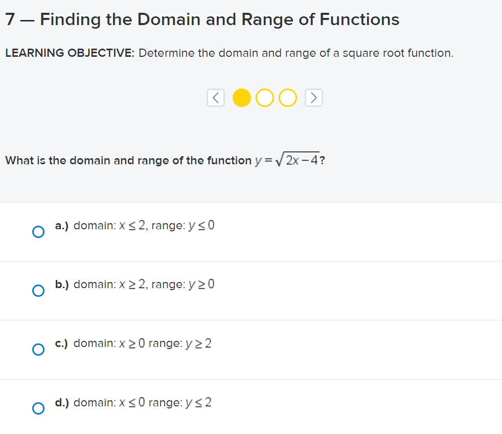 Solved 7 – Finding the Domain and Range of Functions | Chegg.com