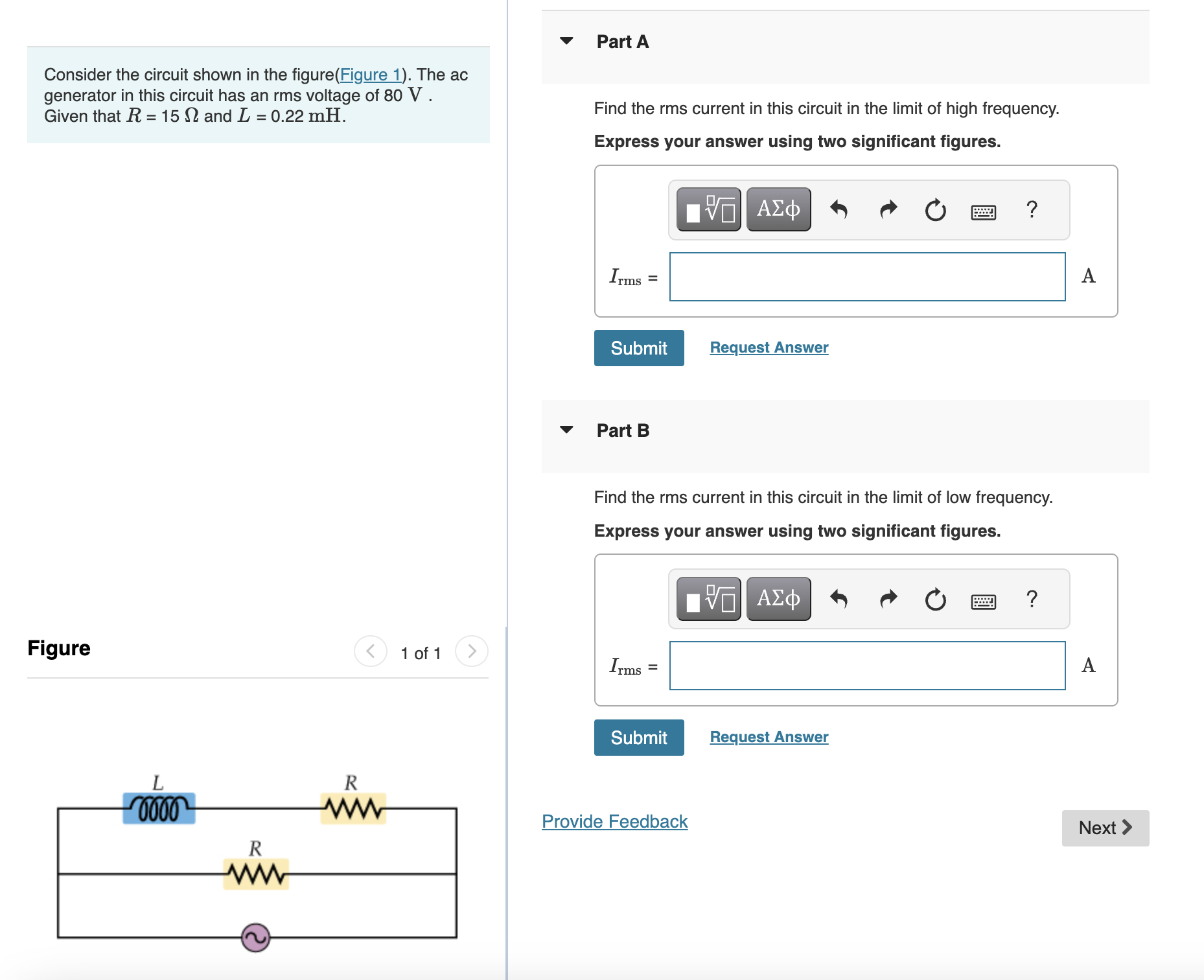 Solved Consider the circuit shown in the figurel The ac | Chegg.com