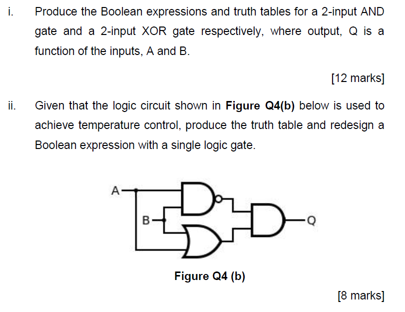 Solved i. ii. Produce the Boolean expressions and truth | Chegg.com