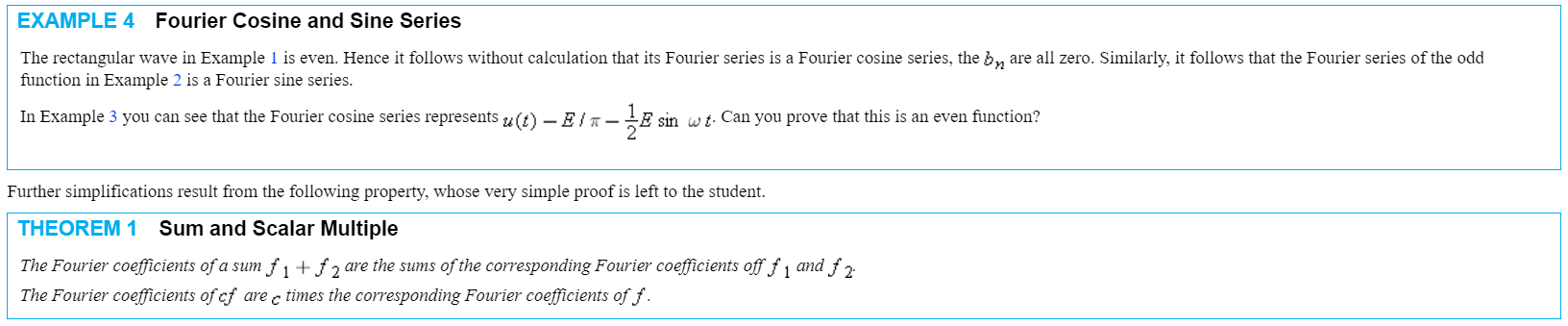 Solved EXAMPLE 4 Fourier Cosine and Sine Series The | Chegg.com