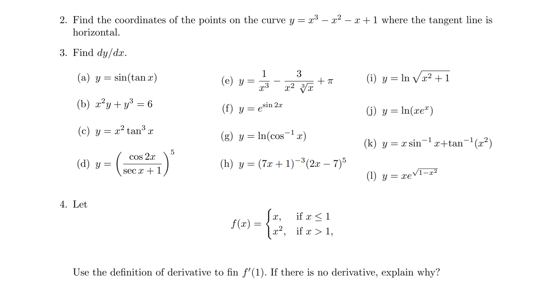 Solved 2. Find the coordinates of the points on the curve y | Chegg.com