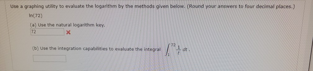 Solved Use a graphing utility to evaluate the logarithm by | Chegg.com