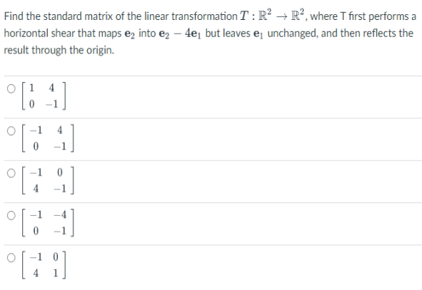 Solved Find The Standard Matrix Of The Linear Transform 6741