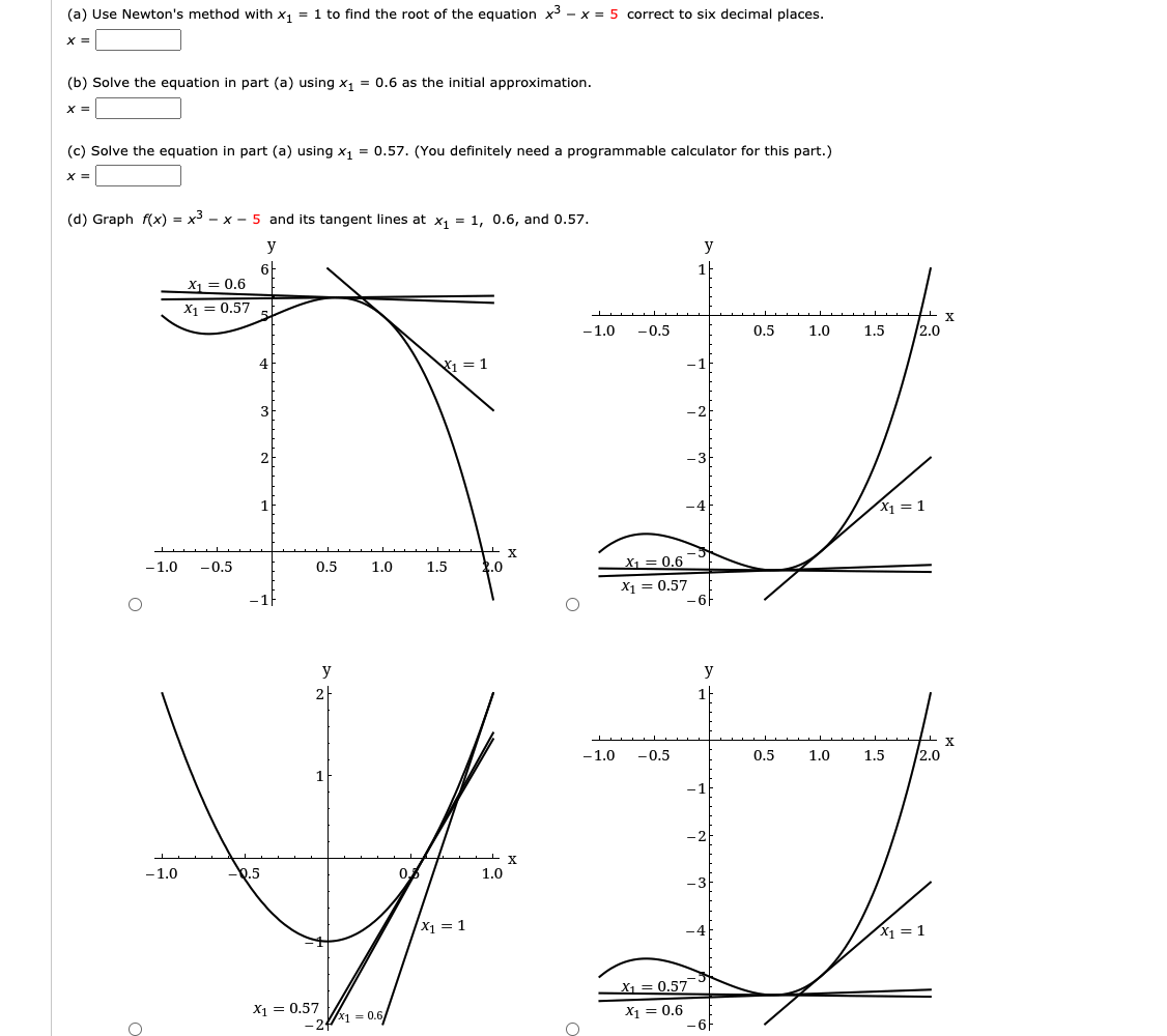 Solved (a) Use Newton's method with x1 = 1 to find the root | Chegg.com