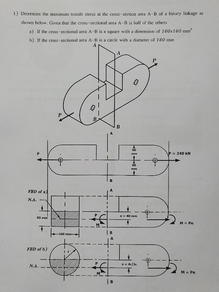 Solved 1) Determine The Maximum Tensile Stress At The | Chegg.com