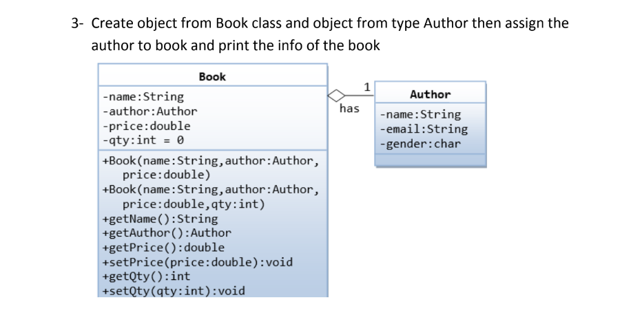 Solved Create object from Book class and object from type | Chegg.com