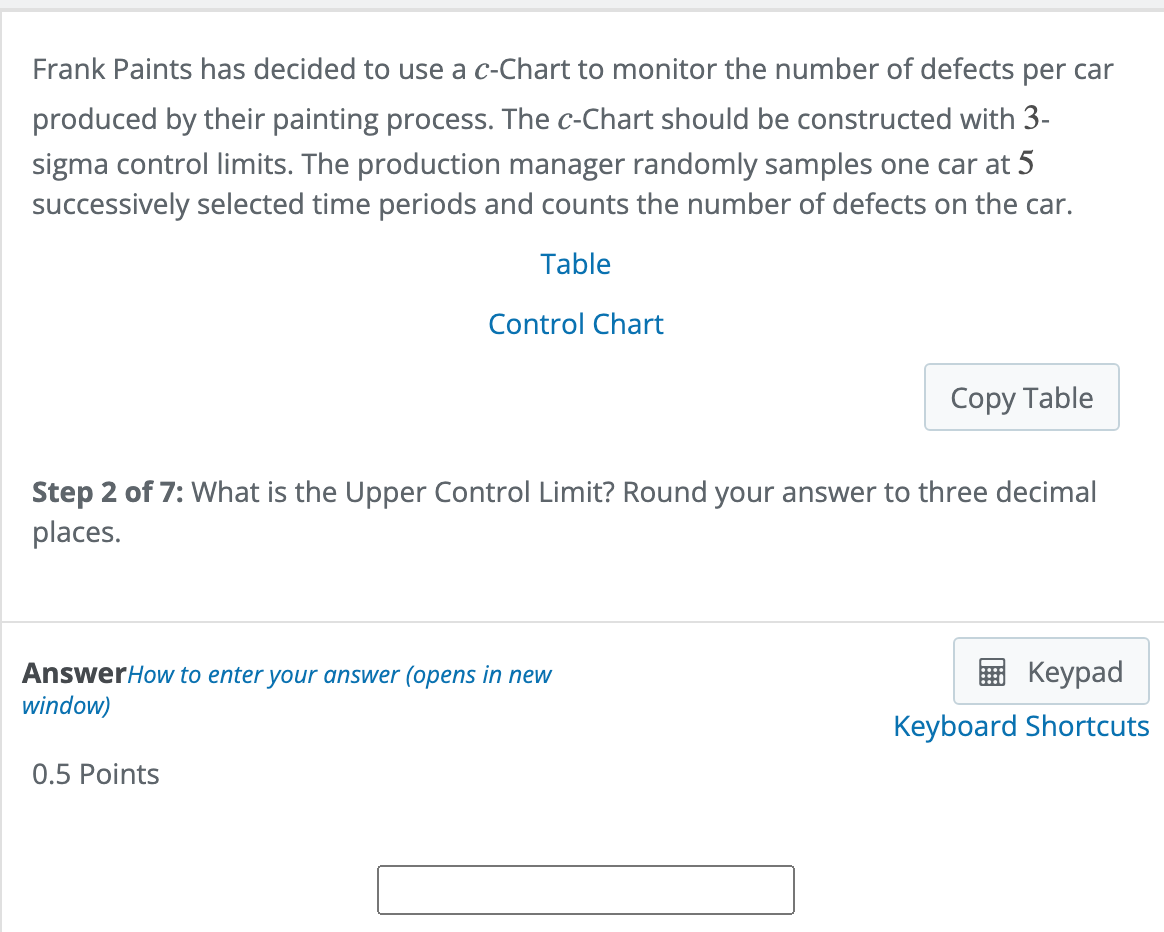 Solved Frank Paints has decided to use a cChart to monitor