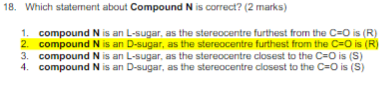 compound N compound O18. Which statement about | Chegg.com