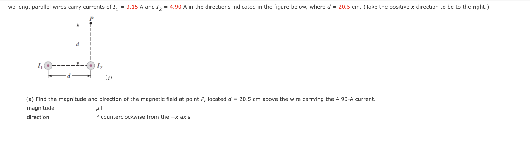 Solved (a) Find the magnitude and direction of the magnetic | Chegg.com