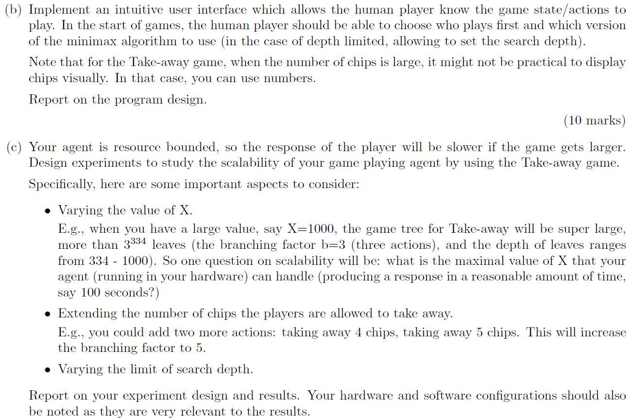 Consider the Take-away game discussed in the lecture: | Chegg.com