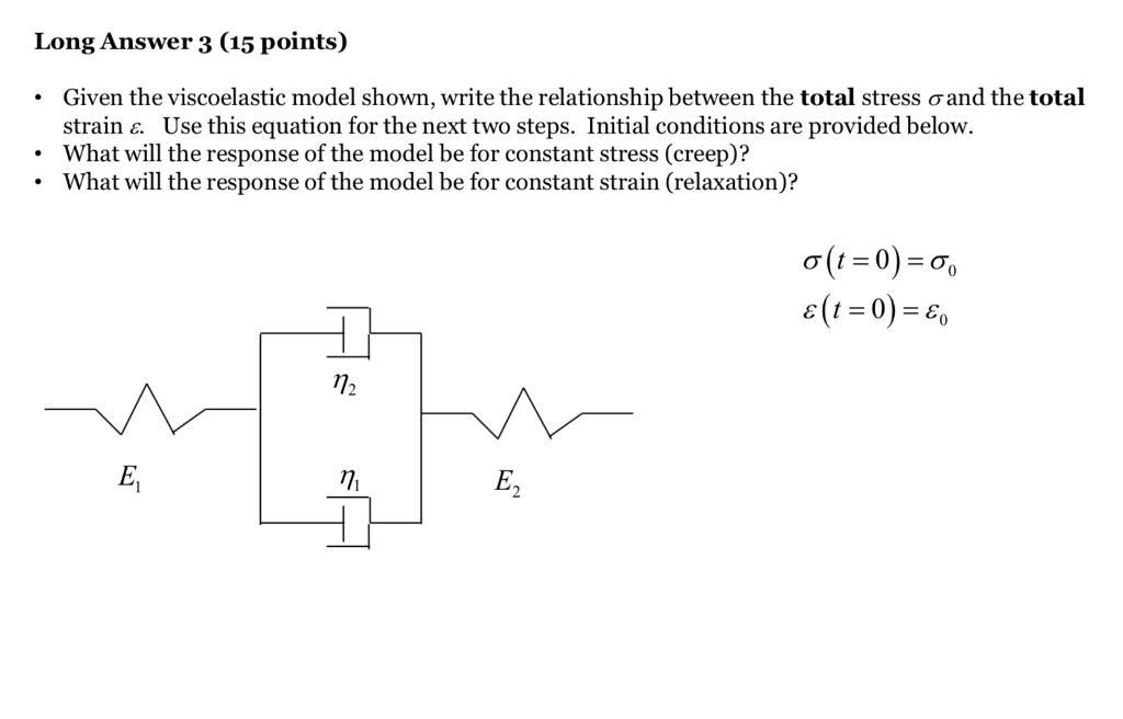 Solved Given The Viscoelastic Model Shown, Write The | Chegg.com