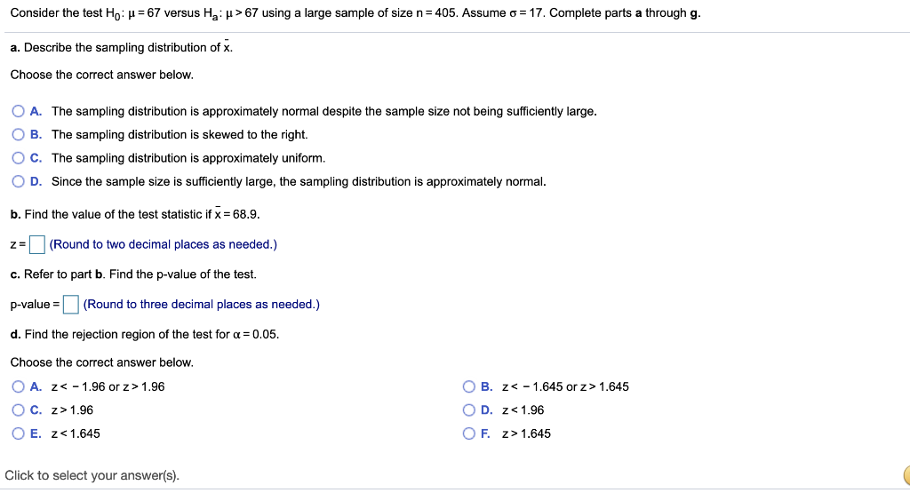 Solved Consider The Test Ho P 67 Versus Ha 67 Using A Chegg Com