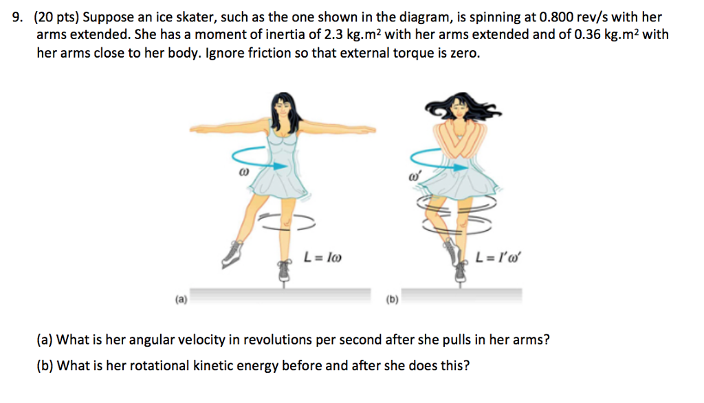 Solved (20 pts) Suppose an ice skater, such as the one shown