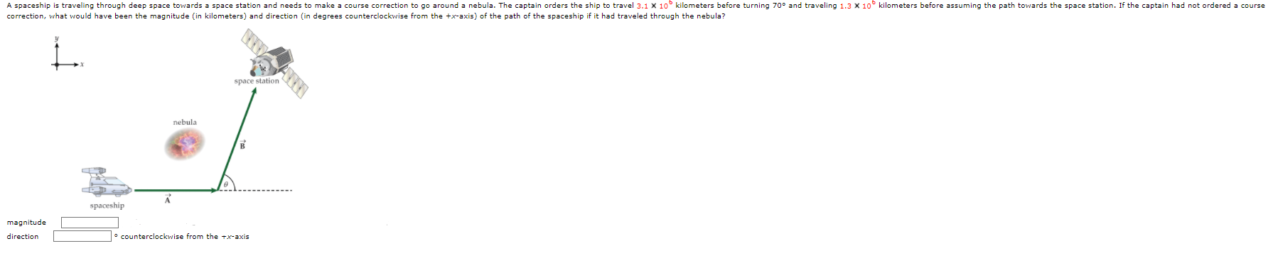 Solved A spaceship is traveling through deep space towards a | Chegg.com