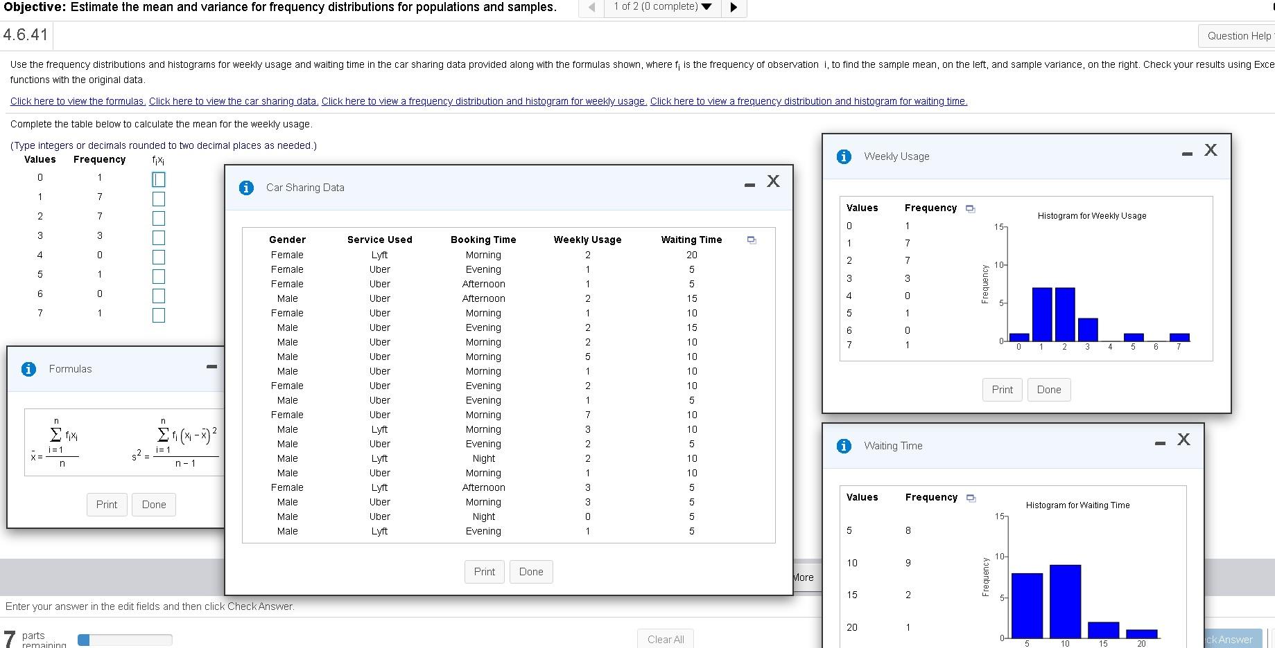 Solved If you could show where you got Xi & X_bar and how
