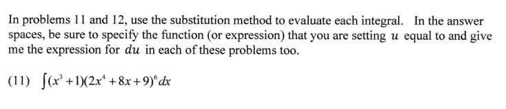 Solved In problems 11 and 12, use the substitution method to | Chegg.com