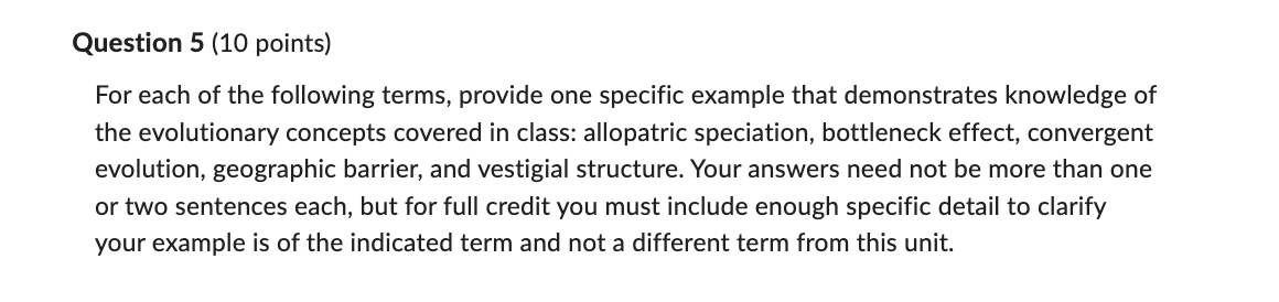 Solved Question 5 (10 points) For each of the following | Chegg.com