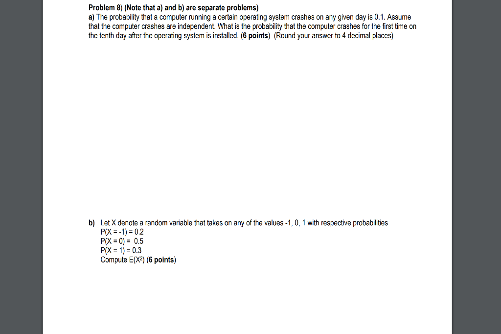 Solved Problem 8) (Note That A) And B) Are Separate | Chegg.com