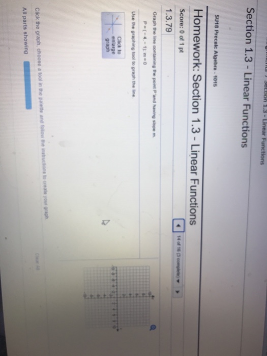 Solved Section 1.3 Linear Functions Homework: Section 1.3 - | Chegg.com