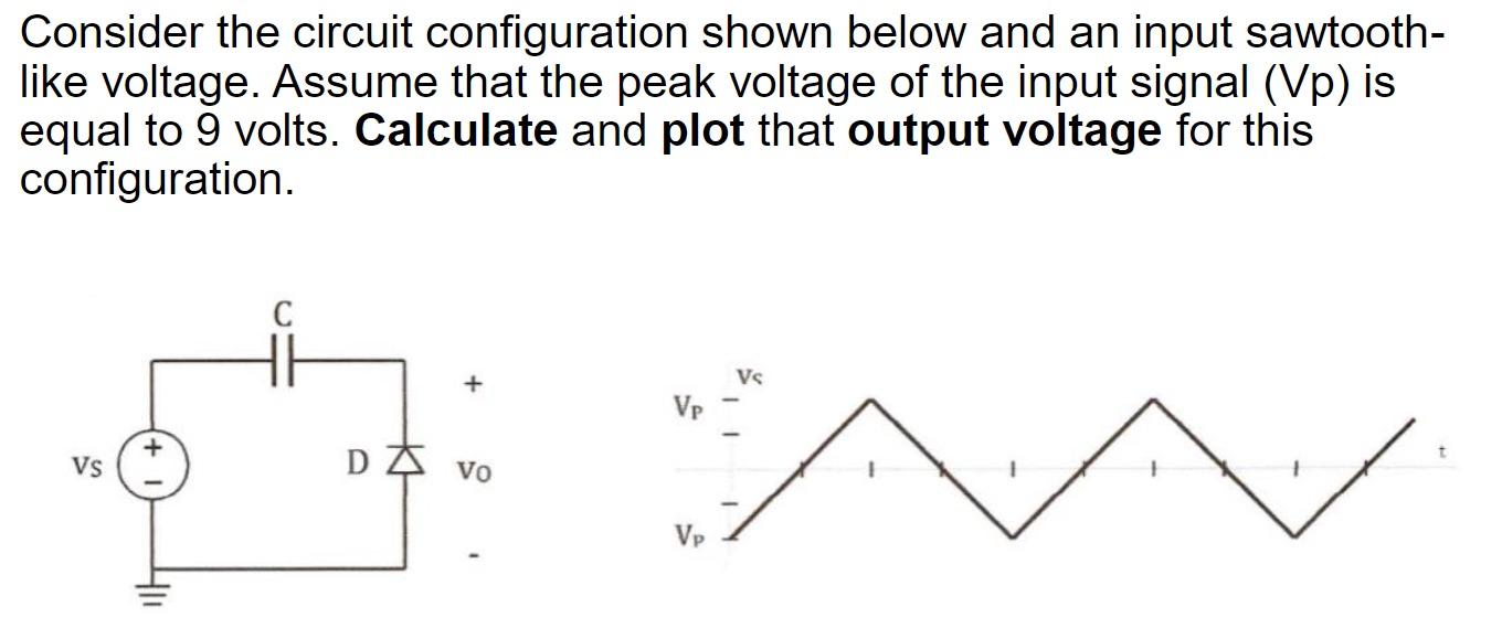 Solved Consider the circuit configuration shown below and an | Chegg.com