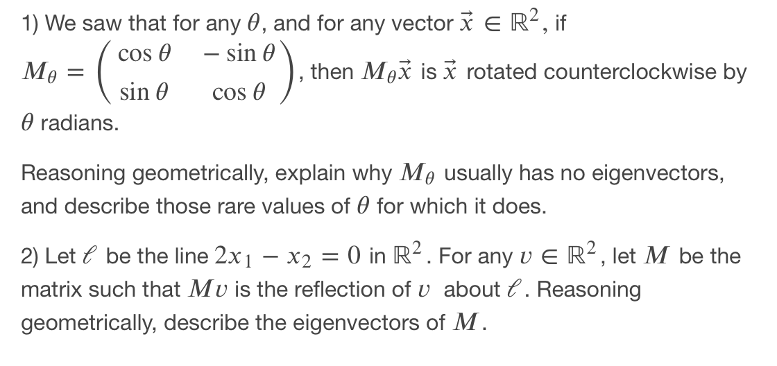 Solved Cos E 1 We Saw That For Any 0 And For Any Vector Chegg Com