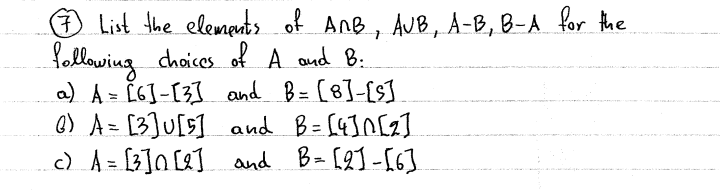 Solved List The Elements Of A B , AB, A - B, B - A For The | Chegg.com