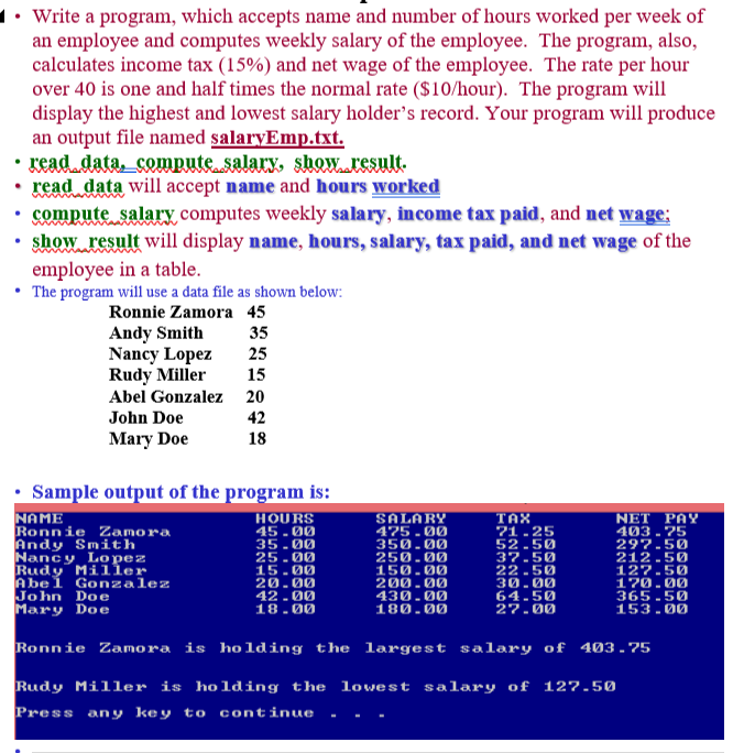 Solved - Write a program, which accepts name and number of | Chegg.com