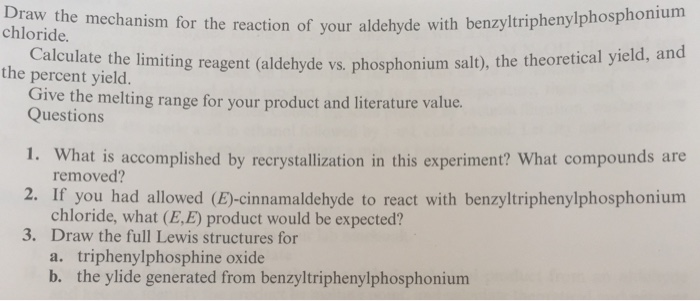 Solved Draw the mechanism for the reaction of your aldehyde | Chegg.com