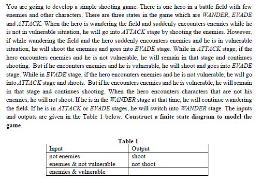 assignment on shooting game